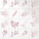 Azulejos Adhesivos Contornos Hojas Rosa - Lote de 12