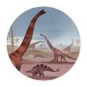 Póster infantil En la tierra de los dinosaurios - Redondo - Marrón