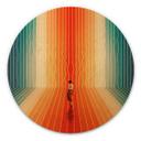 Cuadro de madera de una mujer delante de un fondo de arco iris - Taudalpoi - Redondo