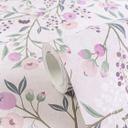 Papel pintado de muestra floral rosa violeta - pájaros y flores