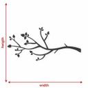 Vægdekoration gren med blade | Sort naturdekoration - MDF