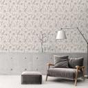 non-woven tapet med blomster og fugle sort og hvid - tapet med blomstermotiver