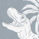 Fotomural En el país de los dinosaurios - Azul - Kikki Belle