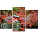 3 stykke lærredstryk, Japan rødt landskab