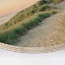 Cuadro de madera dunas en la costa holandesa - Zwart - Redondo