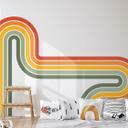 Wallsticker retro stribe form sæt (3 stk.) | regnbuefarver