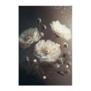 Póster de tela Flores blancas con polvo de oro - Treechild