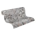 Papel pintado Floral con flores gris blanco - Papel pintado no tejido estilo acuarela floral