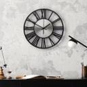 XL Wanduhr Industrial Design - geräuschlose Metall Uhr für Büro, Flur, Wohnzimmer Ø40 cm