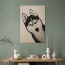 Cuadro de madera husky siberiano - retrato perro - Korenkova