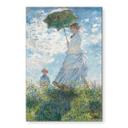 Billede Monet - Kvinde med parasol - Madame Monet og hendes søn – print på aluminium (Alu-Dibond)
