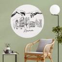 Vinilo decorativo Roma - Blanco y negro - Redondo - Love your City