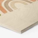 Hexagon Hout Nouveauprints - Aquarel Regenboog