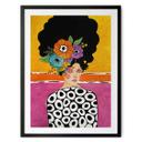 Póster pintura de retrato - Mujer con corona de flores de colores - Hülya