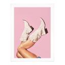 Póster Vaquera con botas de purpurina en rosa - Vértigo Artegraphy