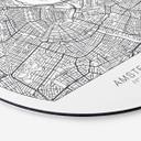Tableau sur alu-Dibond rond plan d'Amsterdam