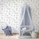 Børnetapet, non-woven tapet med illustration Kids Walls hvid, sort