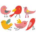 Muursticker set Vrolijke Vogels