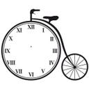 Wallsticker Retro Fahrrad Wanduhr - 96x80 cm