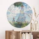Vinilo decorativo Monet - Mujer con sombrilla - Madame Monet y su hijo - Redondo