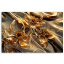 Canvasbillede, gennemsigtige blomster i guld
