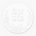 Akrylbillede, vinduesbillede til at hænge op This is us | Slogan-dekoration til stuen - rund