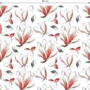 Tapet med mønster - illustrerede blomster - rød