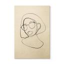Cuadro de madera NKTN - Line Art - Mujer con gafas
