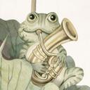 Fotomural de habitación infantil rana orquesta sobre nenúfares - Kikki Belle