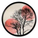 Póster Kubistika - Sol y luna detrás del árbol - Redondo