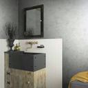 Papel pintado no tejido con aspecto de hormigón liso gris ligeramente brillante