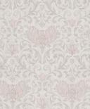 Papel pintado no tejido con flores, hojas ornamentales florales gris brillante
