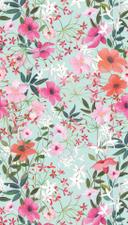 tapet blomstermotiver turkis - non-woven tapet blomster planter Livingwalls - mat og glat