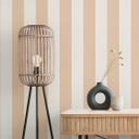 Stribet tapet beige creme - Ikke-vævet tapet med tekstilstruktur klassisk & varm