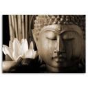 Canvasbillede, Buddha-hoved med lilje