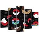 Lærredstryk 5 stykker, vinylmusik