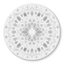 Plateau de table en verre rond - Motif marocain noir - Rond