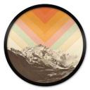 Póster Naturaleza - Retro Paisaje de Montaña Redondo - Bodart