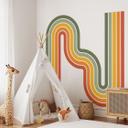 Wallsticker retro stribe form sæt (6 dele) | regnbuefarver