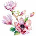 Wallsticker Kvilis - Magnolias 03