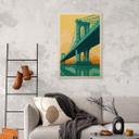 Cuadro de madera vista de la ciudad a través del puente de Manhattan - Heemskerk