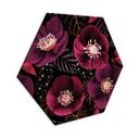 Sekskantet billede Blomster i lilla toner - Anis-illustration - Aluminium dibond