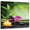 Canvasbillede, Stearinlys blomster Orkidé Spa