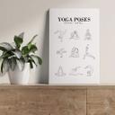 Lienzo Yoga - Poses - Line Art