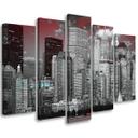5 stykke lærredstryk, New York City skyskrabere