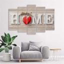5-delt lærredsprint, Home Sweet Home Beige