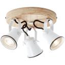 Spotrondell Naomi, beige, 13 x 28 cm, Holz Strahler