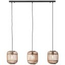 Pendelleuchte Willi, braun, 130 x 105 cm, Bambus Pendellampe, dimmbar