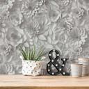 A.S. Creation blomstret tapet i grå og hvidt non-woven tapet moderne stil i 3D