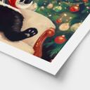 Póster humorístico Gato de Navidad con vino - Melloi Art Prints